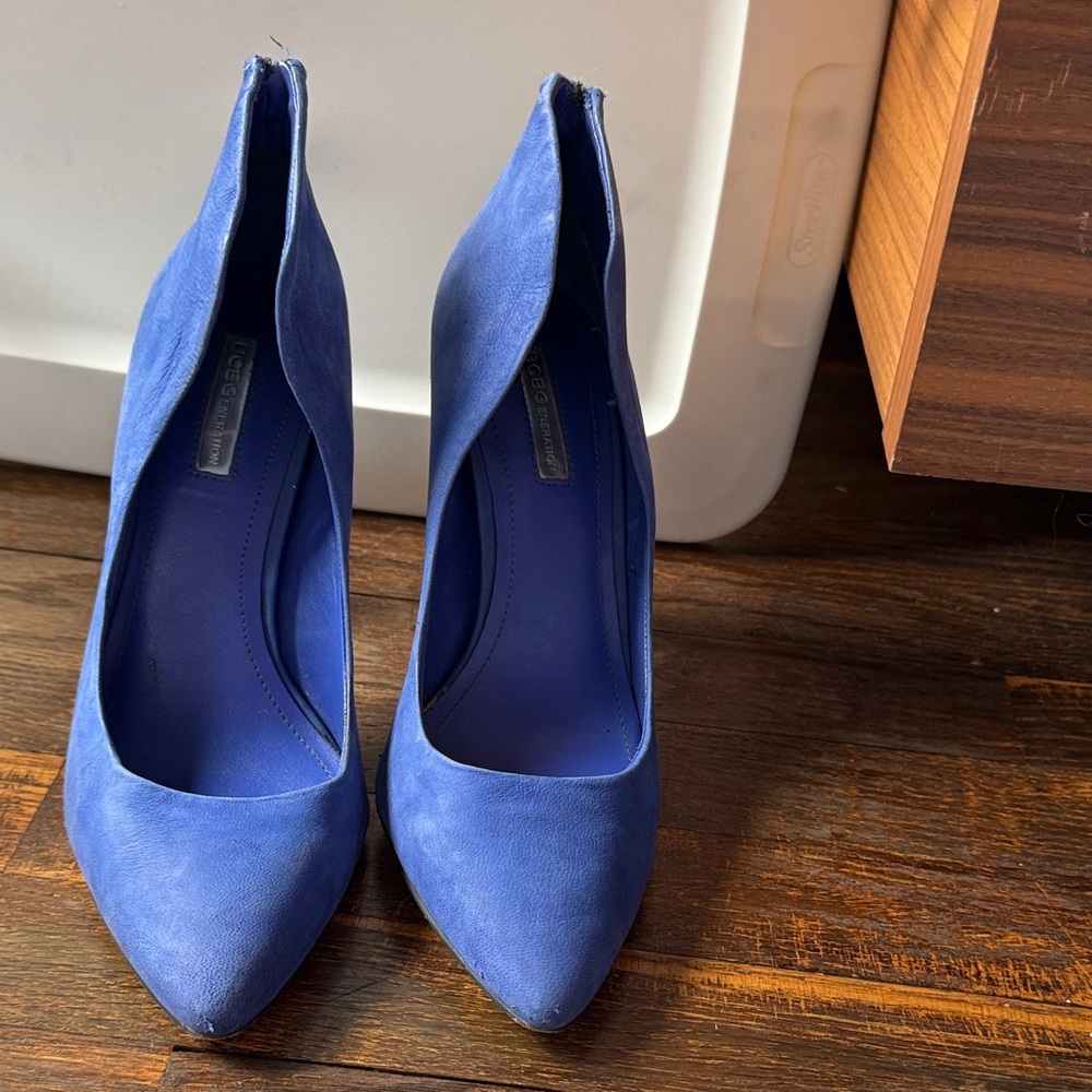 BCBGeneration Royal Blue Pointed-Toe Suede Pumps